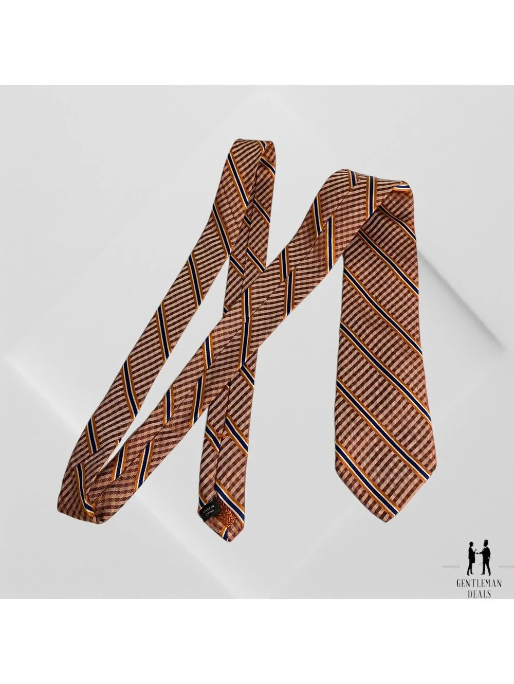 Jhane Barnes Neck Tie Mens Silk Jacquard Plaid Striped Woven Plaid 60 x3